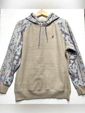 Hooey Men’s Large Aztec Southwestern Purple Blue Gray Pullover Hoodie